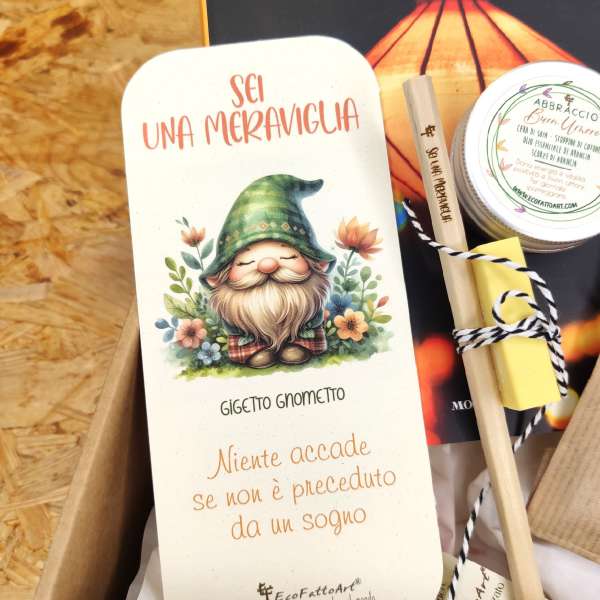 Segnalibro in carta ricicalata  b SEI UNA MERAVIGLIA  b  Gigetto Gnometto